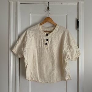Madewell Cream Button-Front Top